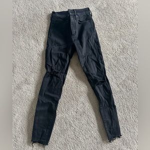 Abercrombie and fitch black distressed jeans